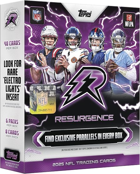 Caja de tarjetas 2025 Topps Resurgence Football Mega Box