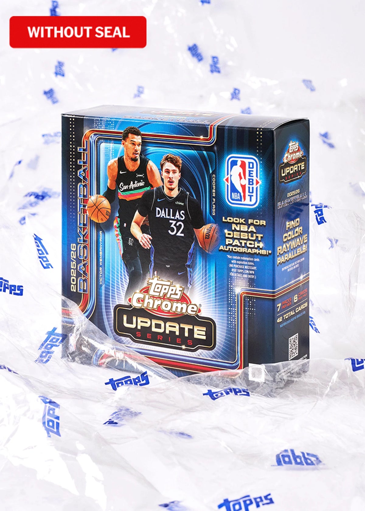 Caja de tarjetas 2025-26 Topps Chrome Updates Basketball Mega Box
