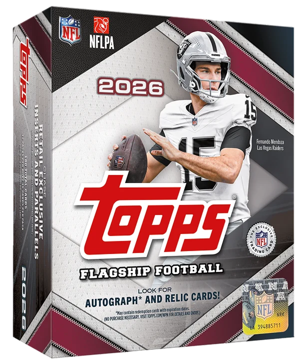 Caja de tarjetas 2026 Topps Flagship Football Mega Box