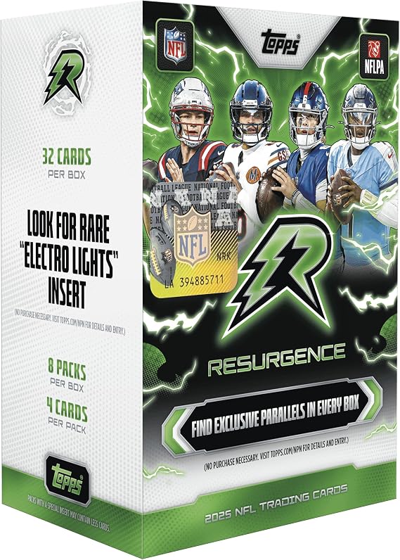 Caja de tarjetas 2025 Topps Resurgence Football Value Box